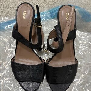 Black Leather Women's Sandals